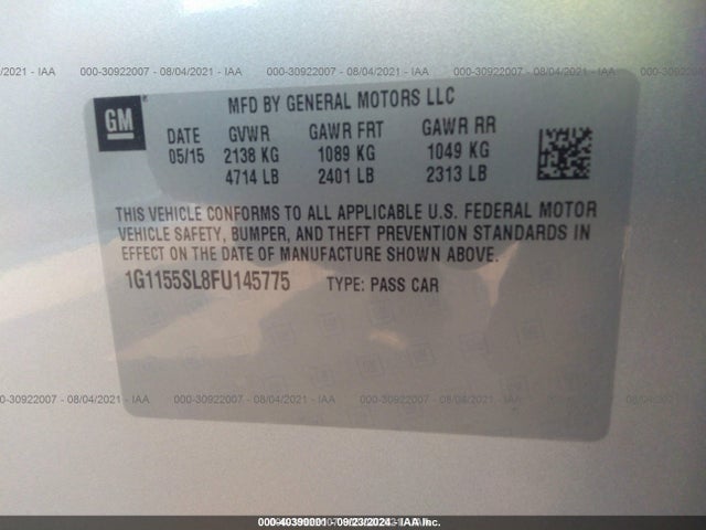 1G1155SL8FU145775 Chevrolet Impala 1lz