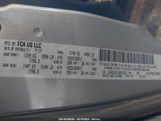 2C4RDGEG1HR814332 Dodge Grand Caravan Gt
