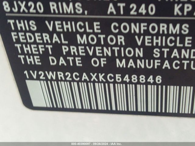 1V2WR2CAXKC548846 Volkswagen Atlas 3.6l V6 Se W/technology