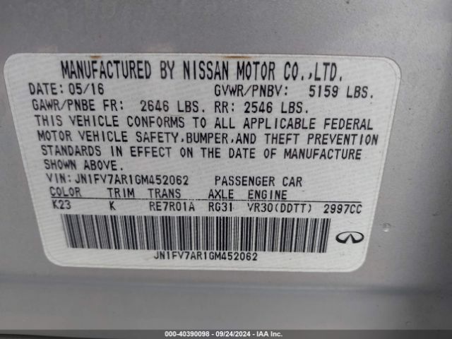 JN1FV7AR1GM452062 Infiniti Q50 3.0t Red Sport 400