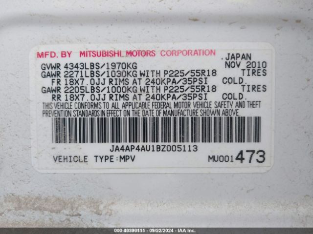 2011 MITSUBISHI OUTLANDER SPORT JA4AP4AU1BZ005113 Photo 8