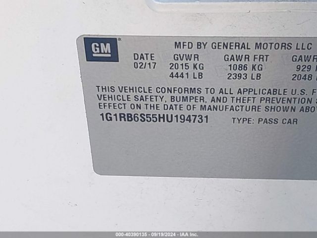 1G1RB6S55HU194731 Chevrolet Volt Premier