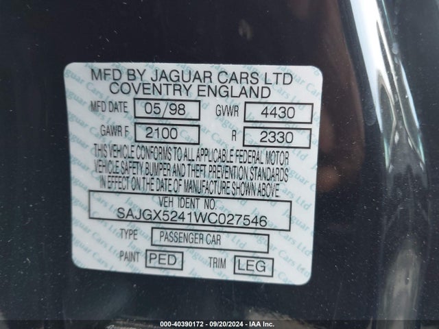 1998 JAGUAR XK8 SAJGX5241WC027546 Photo 8