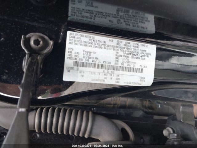 1FADP3M28JL299351 Ford FOCUS SEL