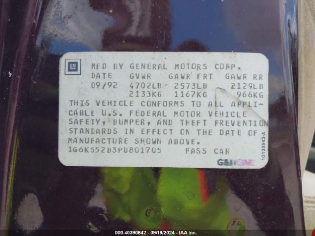 1993 CADILLAC SEVILLE 1G6KS52B3PU801705 Photo 8