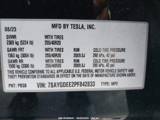 2023 TESLA MODEL Y 7SAYGDEE2PF842833 Photo 8