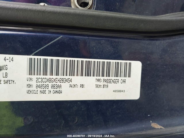 2C3CDXBGXEH283454 Dodge Charger Se