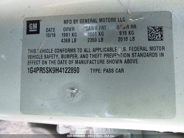 1G4PR5SK9H4122890 Buick Verano Sport Touring