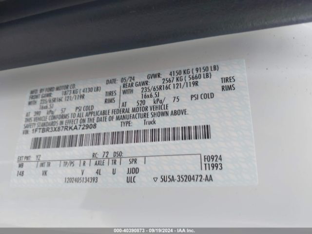 1FTBR3X87RKA72908 Ford Transit-250 Cargo Van