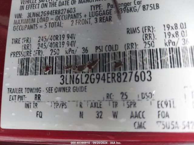 3LN6L2G94ER827603 Lincoln MKZ
