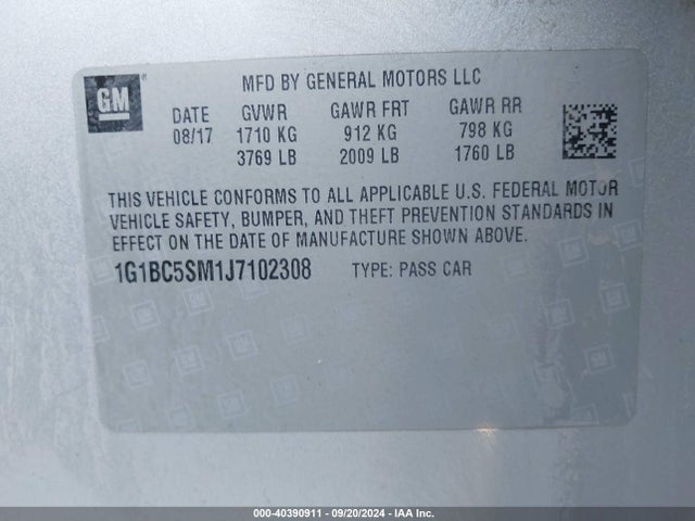 Chevrolet Cruze Ls Auto 2018 1G1BC5SM1J7102308 Image 9