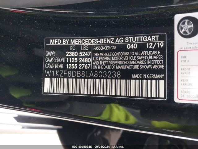 W1KZF8DB8LA803238 Mercedes-Benz E 350