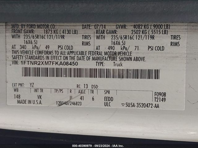 1FTNR2XM7FKA08450 Ford Transit-250