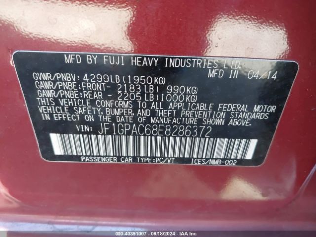 JF1GPAC68E8286372 Subaru Impreza 2.0i Premium