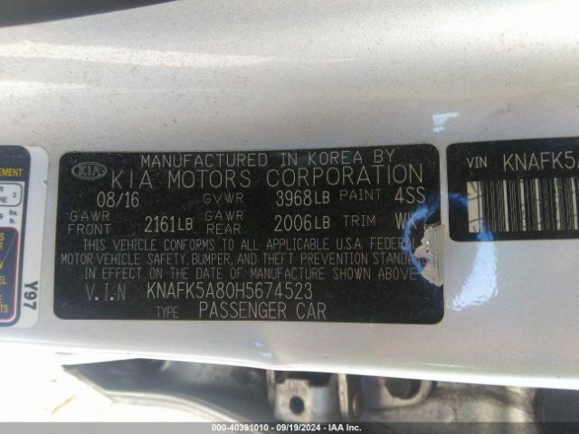 KNAFK5A80H5674523 KIA FORTE LX