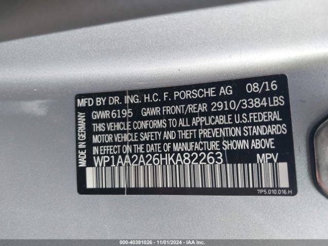 2017 PORSCHE CAYENNE WP1AA2A26HKA82263 Photo 8