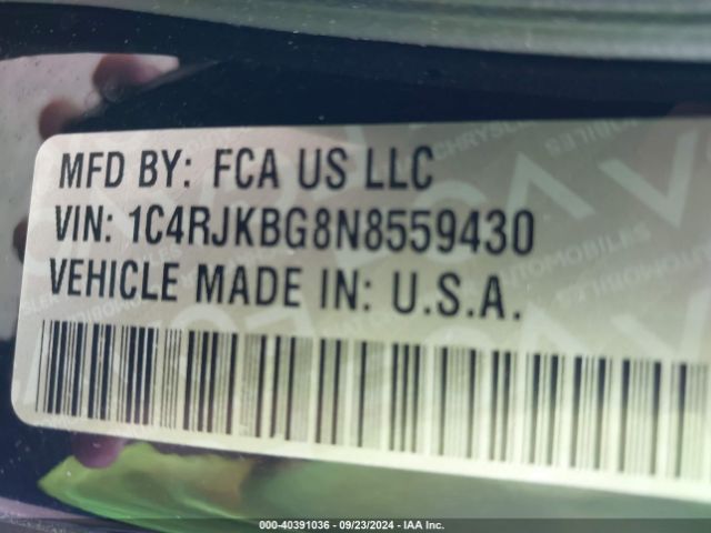 1C4RJKBG8N8559430 Jeep Grand Cherokee L Limited 4x4