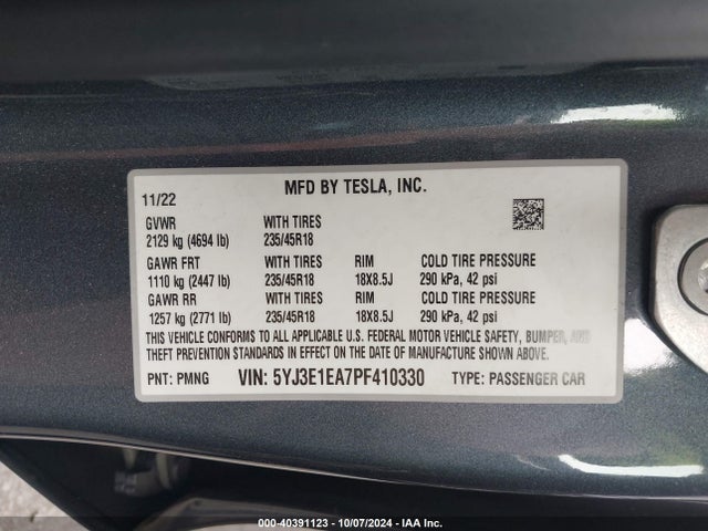 2023 TESLA MODEL 3 5YJ3E1EA7PF410330 Photo 8