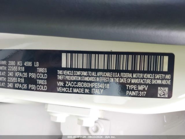ZACCJBDB0HPE54918 Jeep Renegade Limited 4x4