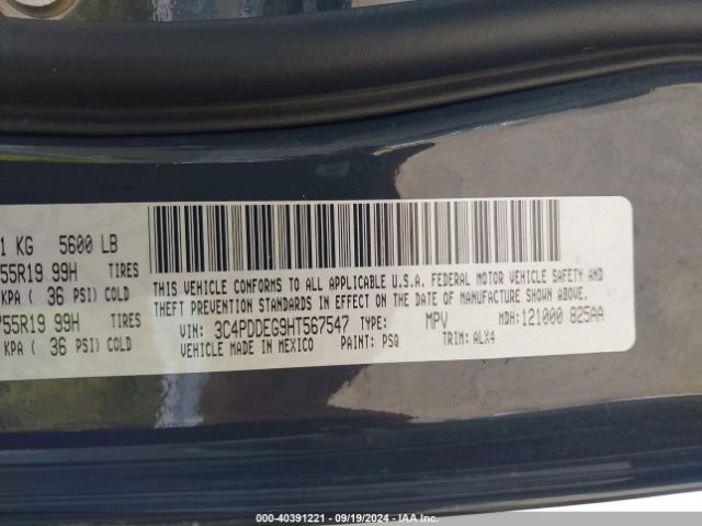 3C4PDDEG9HT567547 Dodge Journey Gt Awd