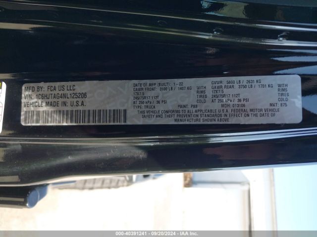 1C6HJTAG4NL125206 Jeep Gladiator Sport S 4x4