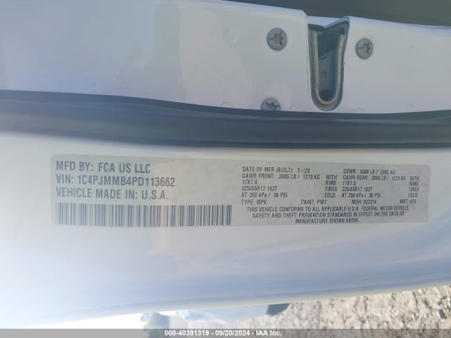 1C4PJMMB4PD113662 Jeep Cherokee Altitude Lux 4x4