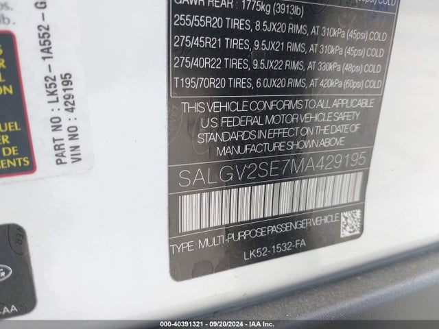 SALGV2SE7MA429195 Land Rover Range Rover Autobiography