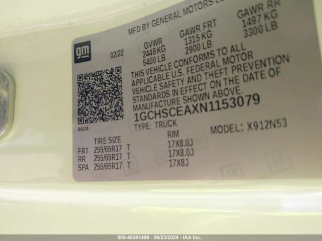1GCHSCEAXN1153079 Chevrolet Colorado 2wd  Long Box Lt