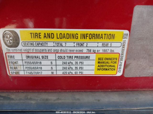 1GNKRHKD0EJ101612 Chevrolet Traverse 2lt