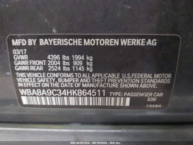 WBA8A9C34HK864511 BMW 320i