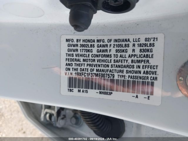 19XFC1F37ME007579 Honda CIVIC EX