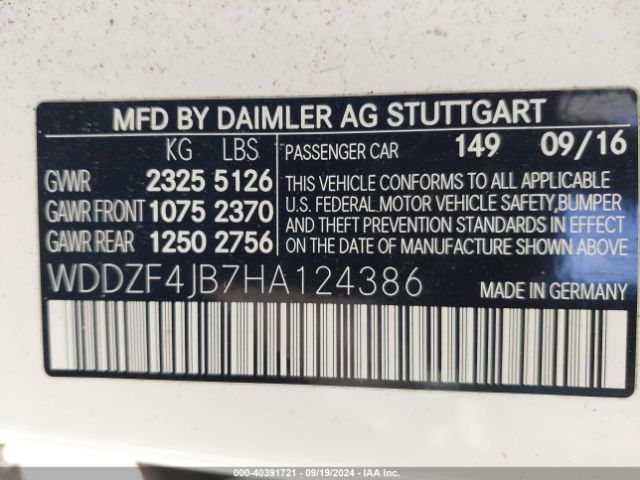 WDDZF4JB7HA124386 Mercedes-Benz E 300