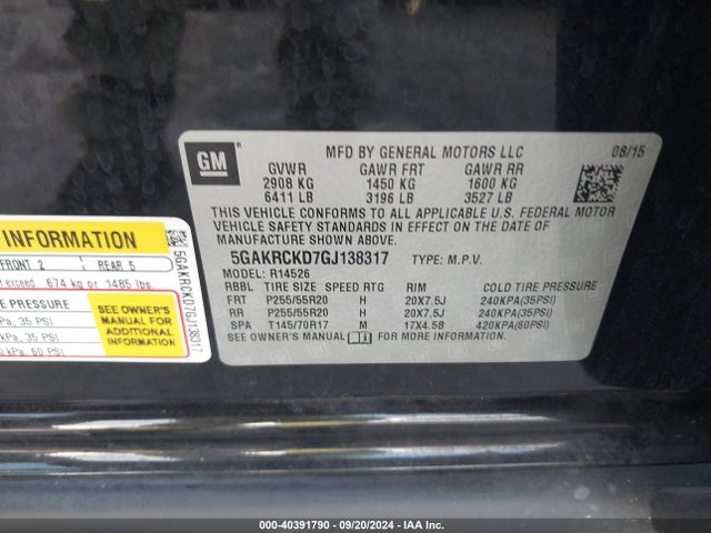 5GAKRCKD7GJ138317 Buick Enclave Premium