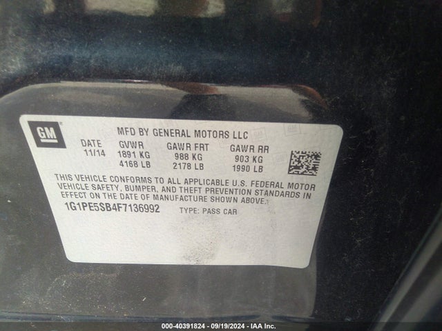 Chevrolet Cruze 2lt Auto 2015 1G1PE5SB4F7136992 Image 9