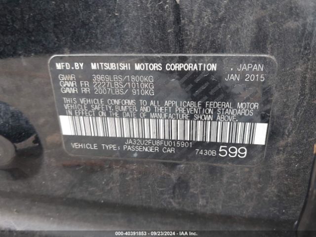 JA32U2FU8FU015901 Mitsubishi LANCER ES