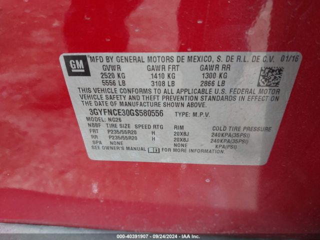 3GYFNCE30GS580556 Cadillac Srx Performance Collection