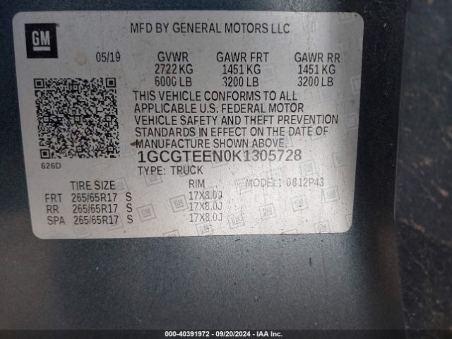 1GCGTEEN0K1305728 Chevrolet Colorado Zr2
