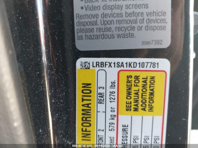 LRBFX1SA1KD107781 Buick Envision Awd Preferred