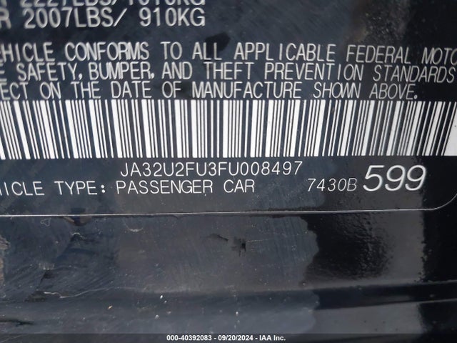 2015 MITSUBISHI LANCER JA32U2FU3FU008497 Photo 8