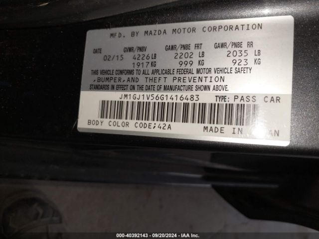 JM1GJ1V56G1416483 Mazda MAZDA6
