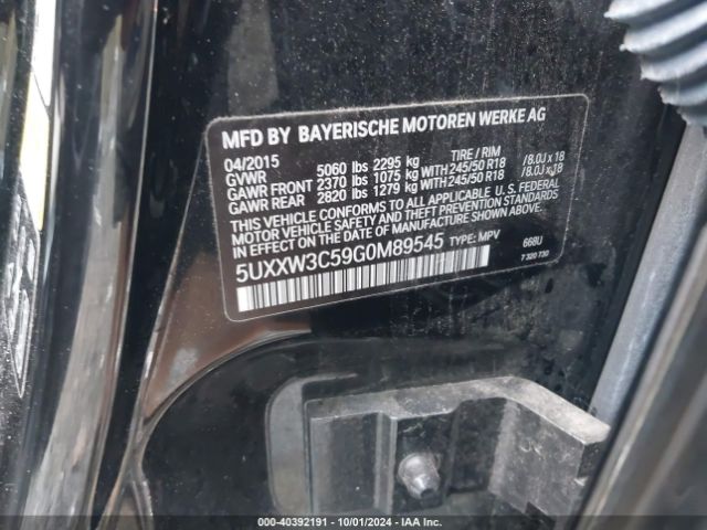 5UXXW3C59G0M89545 BMW X4 Xdrive28i