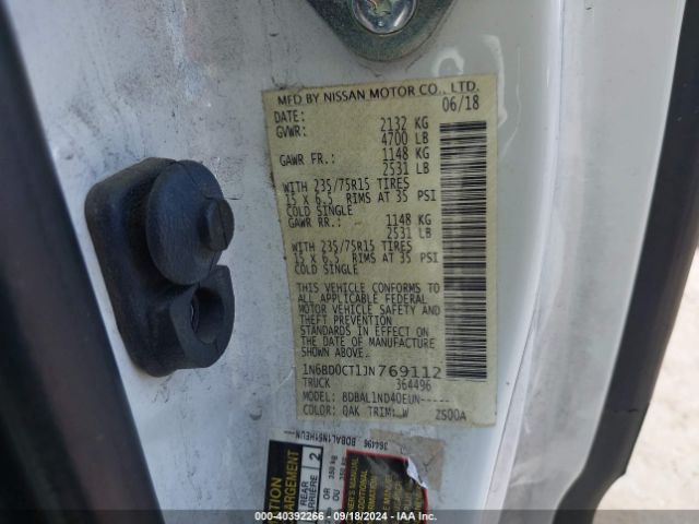 1N6BD0CT1JN769112 Nissan FRONTIER S
