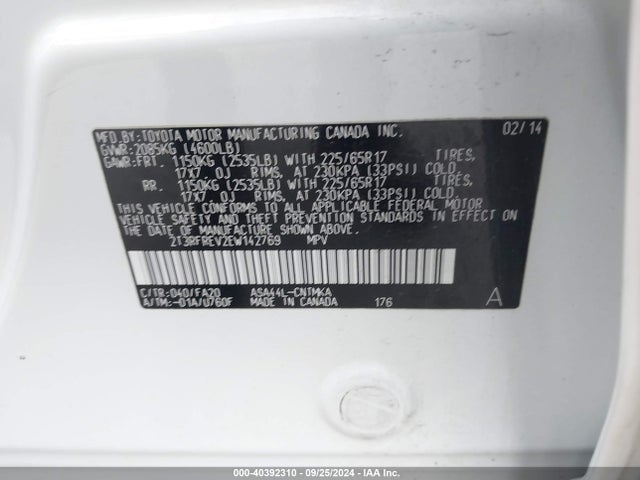 Toyota Rav4 Xle 2014 2T3RFREV2EW142769 Image 9
