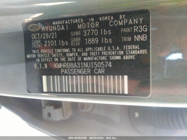 KMHRB8A31NU150574 Hyundai Venue Se
