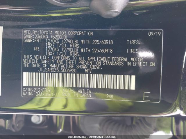 JTJSARDZ5L5006920 Lexus Nx 300 F Sport