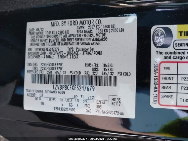 1ZVBP8CFXE5247679 Ford MUSTANG GT