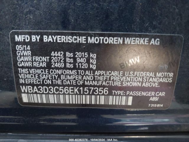 WBA3D3C56EK157356 BMW 328D