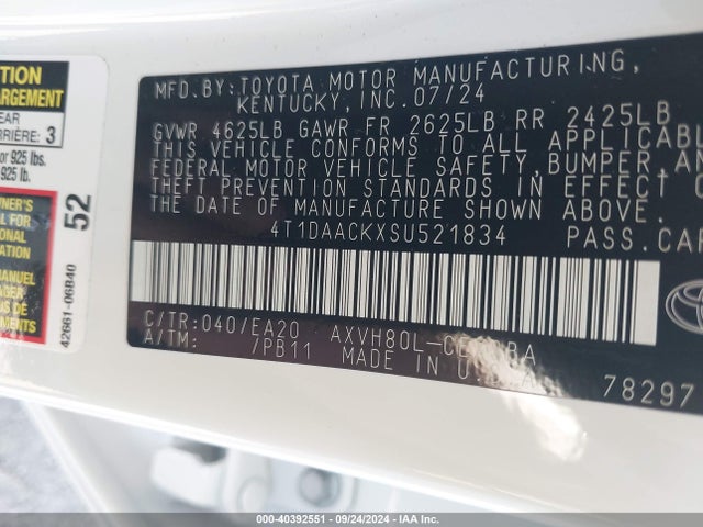 Toyota CAMRY SE 2025 4T1DAACKXSU521834 Image 9