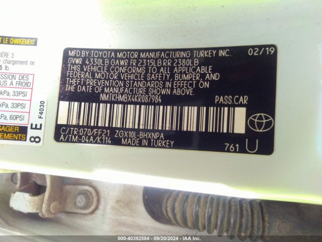 NMTKHMBX4KR087984 Toyota C-HR XLE