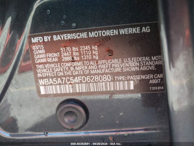 WBA5A7C54FD628080 BMW 528i Xdrive